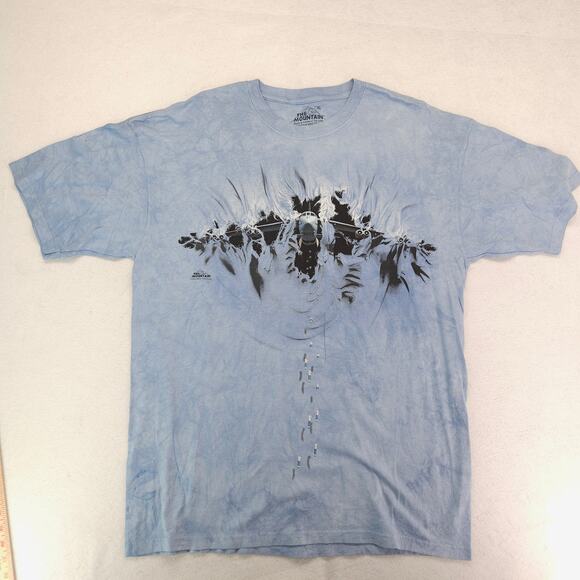 The Mountain Plane Crew Neck Short Sleeve Graphic T Shirt Mens Size XL Blue - Picture 2 of 9